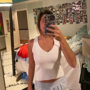 White Forever 21 right crop top